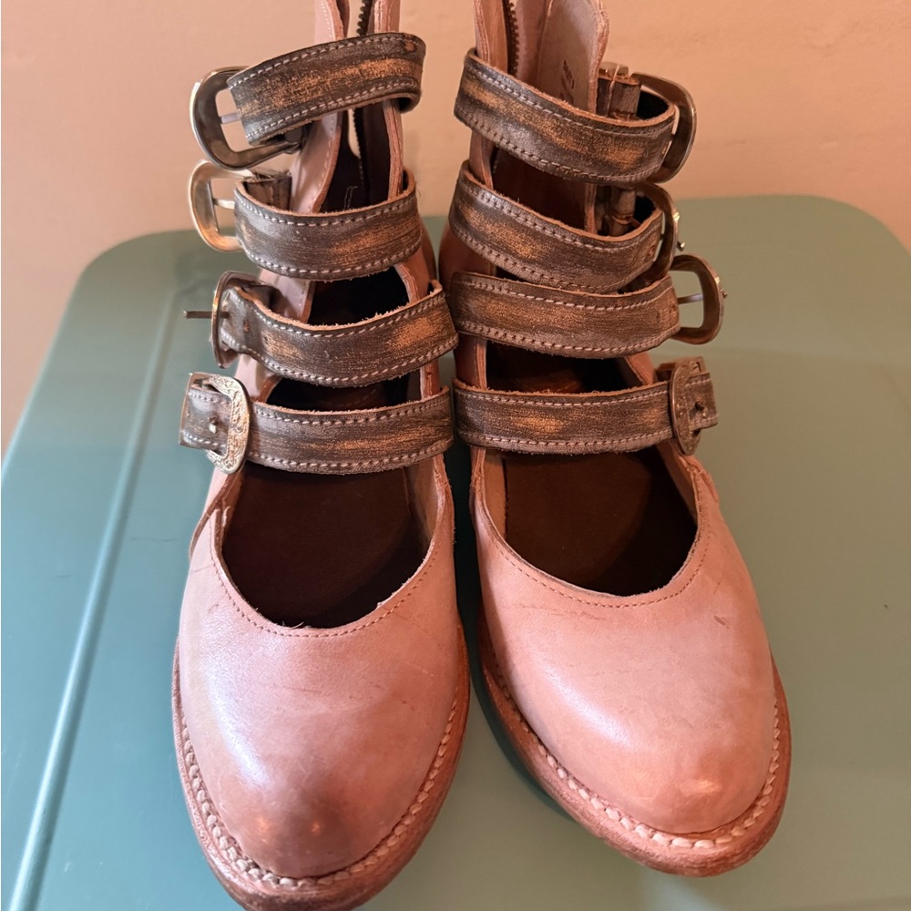 Freebird by Steven Scarlett Pink Leather Booties